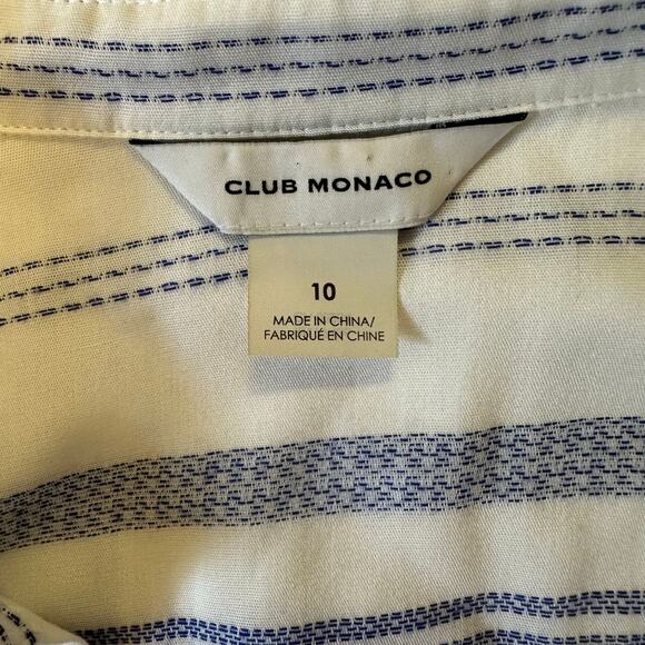 Club Monaco Striped Twist‎ Front Maxi Dress Womens Size 10 Blue White - Picture 2 of 10